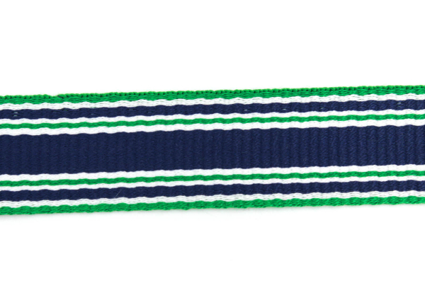 Gurtband Streifen blau/weiß/grün 30 mm (1 m)